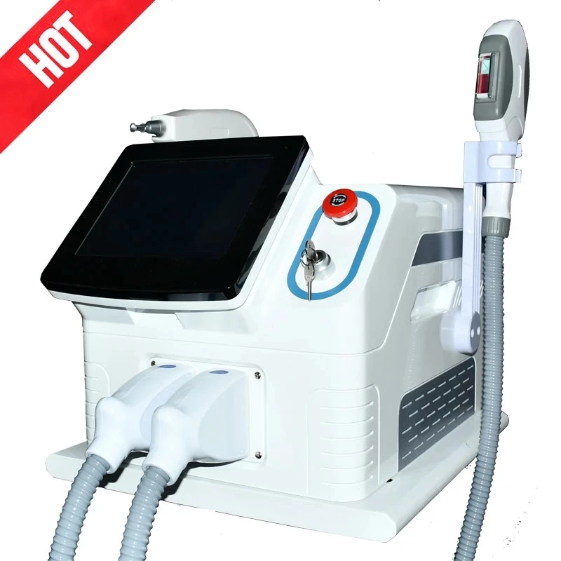 2 In 1 OPT IPL Hair Removal Laser Tattoo Removal Carbon Stripping Machine With 1064m 530nm 480nm 1064nm 532nm 1320nm
