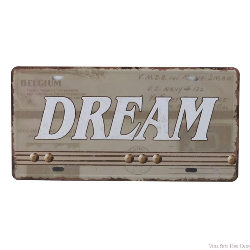 

I want You To Be Yourself Metal Tin Sign Car License Plate Vintage Garage Plaque Metal Painting Wall Decor Board 15X30CM C25