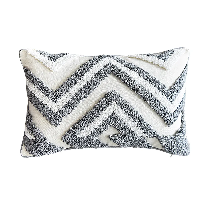 Наволочка для подушки хлопковая наволочка с вышивкой в морском стиле зигзаг 30 Х5 0