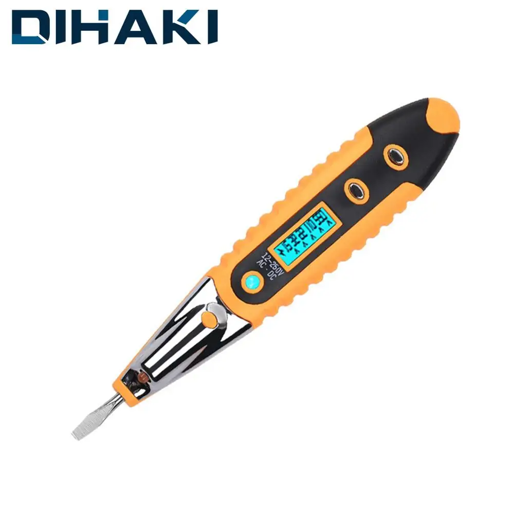 Digital Induction Voltmeter AC DC 12-250V Voltage Detector Tester Pen With LED Light Indicator | Инструменты