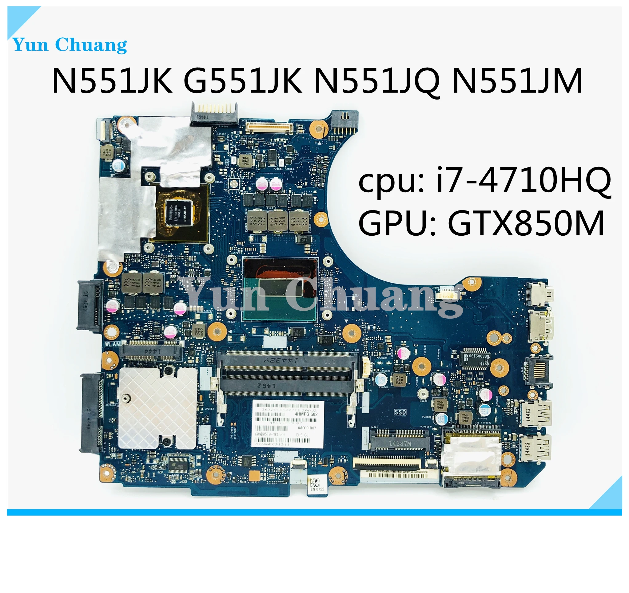 Материнская плата N551JK для ноутбука Asus G551JK N551JQ N551JM N551J тестовая оригинальная