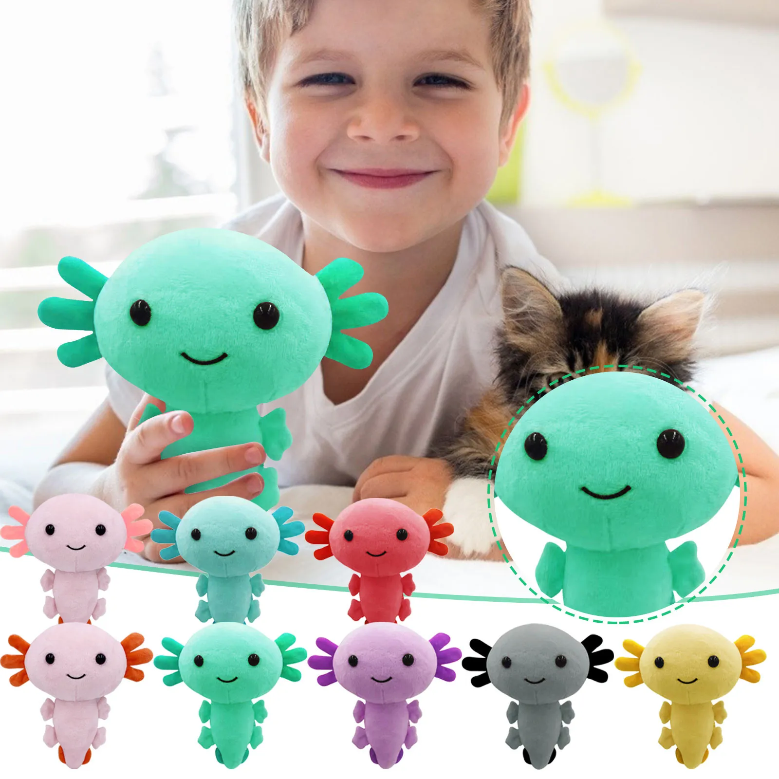Kawaii Axolotl плюшевая игрушка рыба плюшевые фигурки Куклы животные розовые мягкие