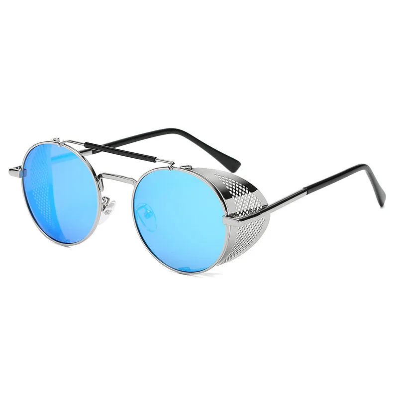 

Retro Round Metal Sunglasses Steampunk Men Women Brand Designer Glasses Oculos De Sol Shades UV Protection