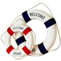 nautical style welcome decorative red blue life buoy home marine beach wall decoration life buoy crafts living room decoration