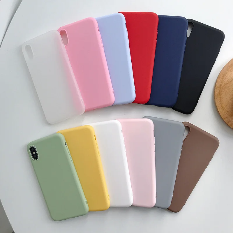 Ультратонкий матовый чехол карамельного цвета для Xiaomi Mi A3 A2 A1 6X 5X 8 Lite 9 SE 9T 10 Pro Note