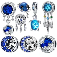 925 sterling silver zircon crab hot balloon blue series beads charms fit original pandora bracelet women fashion diy jewelry