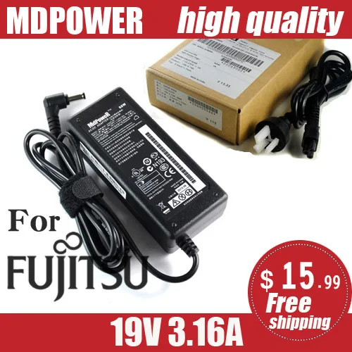 

Блок питания для ноутбука Fujitsu 19 в 3,16 а A561 AH52 AH54 AH56 AH572 AH77 AH78 E741 E751 E752 E782 E8310 S6311, зарядное устройство
