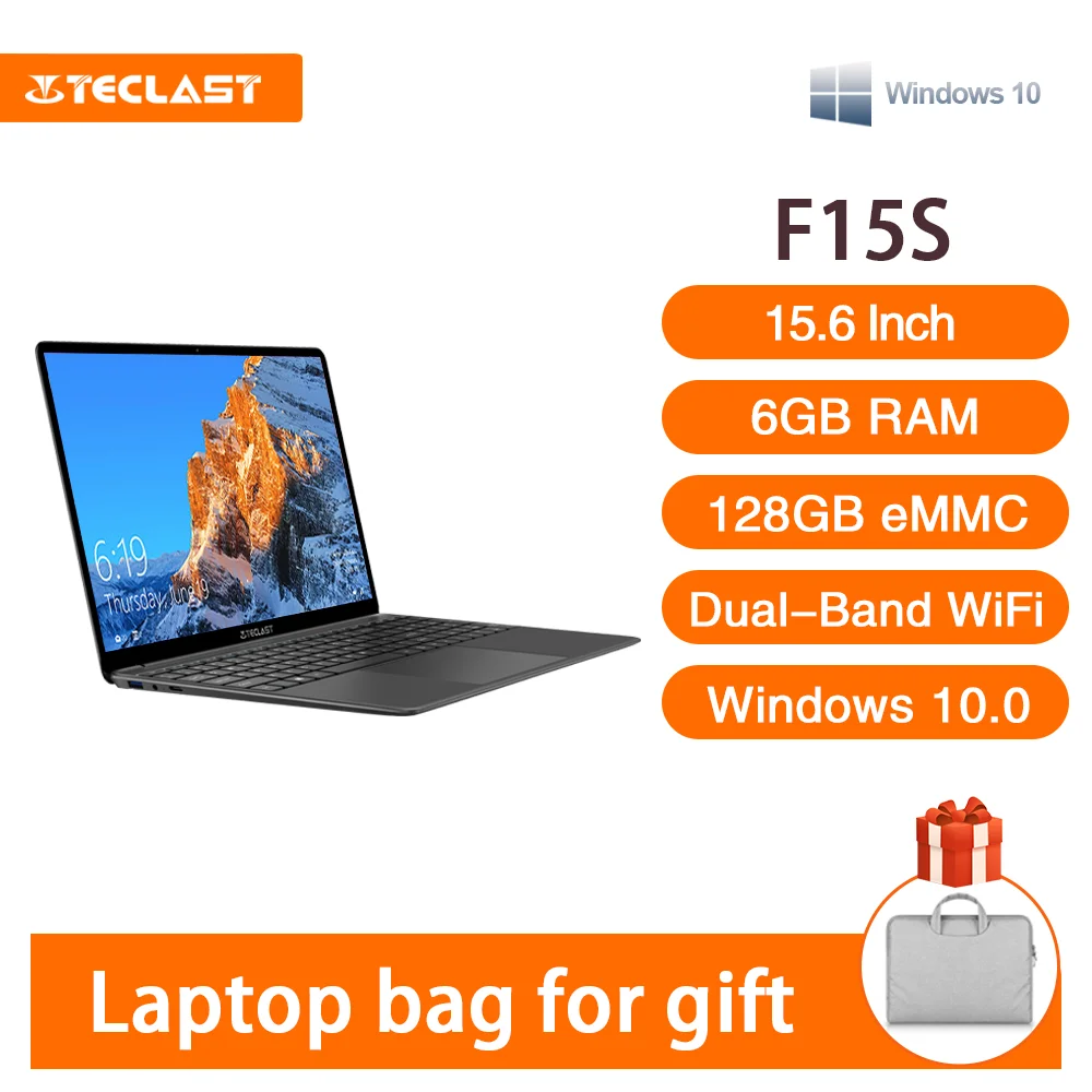 Текласт F15S 15,6-дюймовый ноутбук с Windows 10, ноутбук 1920x1080 Intel Apollo Lake Laptops 6 ГБ ОЗУ 128 ГБ ПЗУ двойной WiFi HDMI