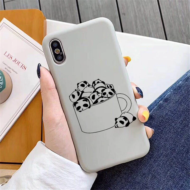 Роскошный чехол для телефона XiaoMi RedMi Note 8, 7, 6, 5, 5A, 4, 4X Pro, K20, силиконовая Мягкая задняя крышка, милый чехол с милым рисунком панды - Цвет: Panda2Gray