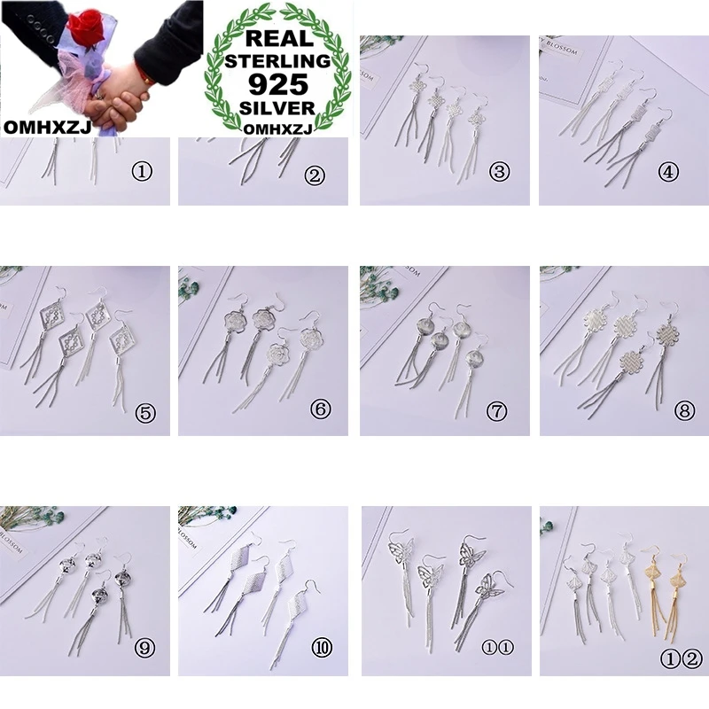 

OMHXZJ, оптовая продажа, EA589, Европейская мода, популярная женская модель, подарок на день рождения, свадьбу, геометрические серьги-подвески из стерлингового серебра 925 пробы