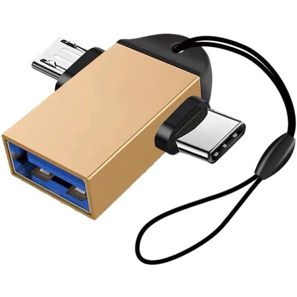 Адаптер 2 в 1 Micro USB Type C OTG для Xiaomi Mi 11 Ultra Redmi Note 10 Pro Huawei Samsung S21 Oneplus 9 8 8T 7 Macbook Air