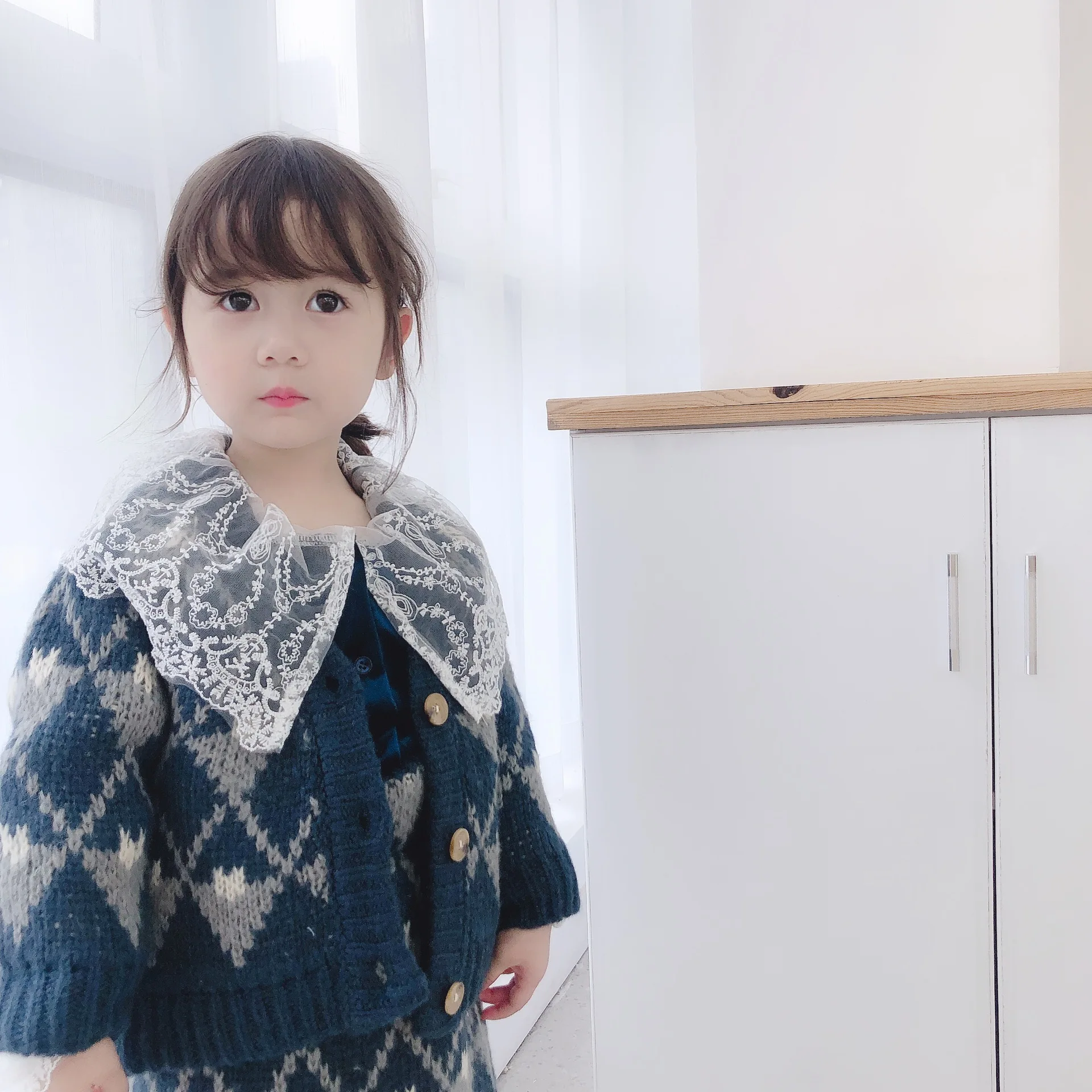 Весна-Осень 2019 одежда для маленьких девочек комплект одежды из бутика свитер с