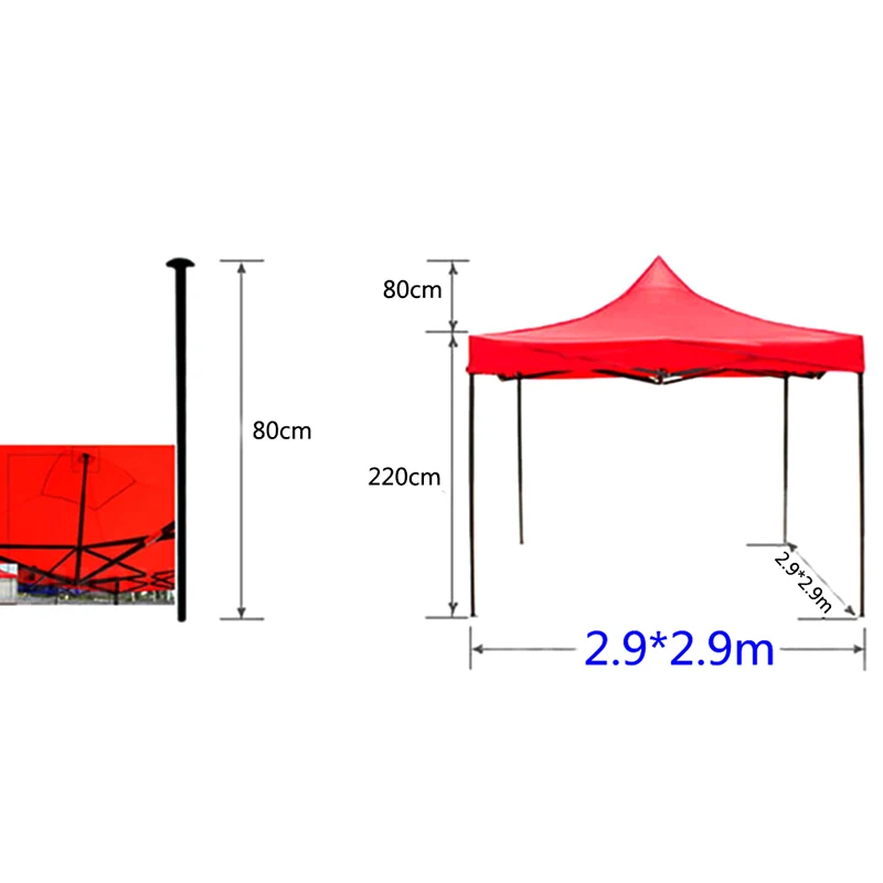 

3x3M Outdoor Rainproof Sunscreen Tent Canopy Top Replacement Tent Patio Garden Gazebo Top Sun Shade Cover Outdoor Camp