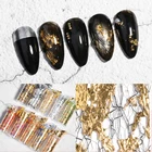 3d дизайн ногтей наклейки золотого и серебряного цвета алюминиевая фольга сетка полые ногти фольга аппликация дизайн ногтей украшения аксессуары