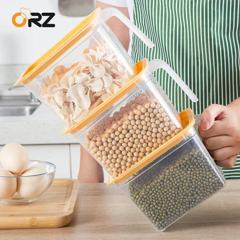 1.4L Кухня прозрачный герметичный ящик для хранения банку зерна контейнер фасоли