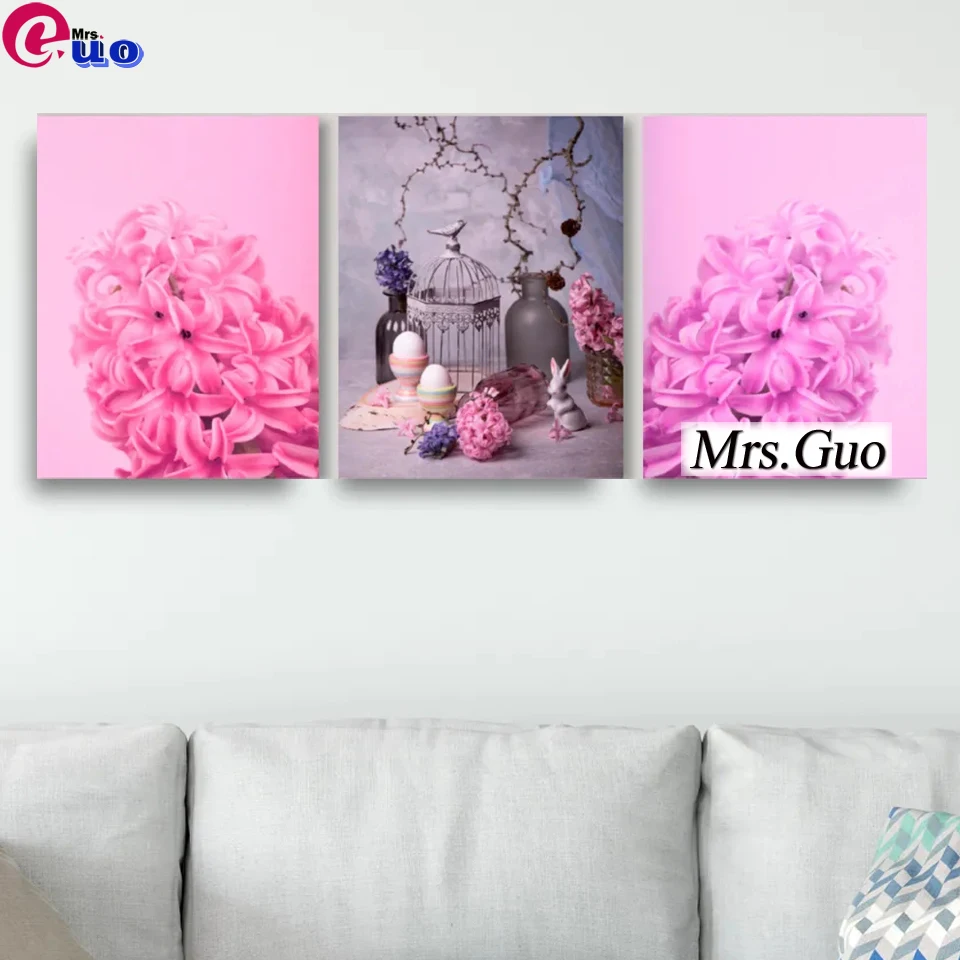 

Триптих для алмазной живописи 5D, «гиацинты», полное сверление, квадратные/круглые, «сделай сам», алмазная вышивка, цветок, мозаика, украшени...