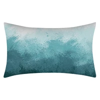new teal blue green plant simple geometric pattern peach skin cushion cover 3050cm home decoration polyester throw pillowcase