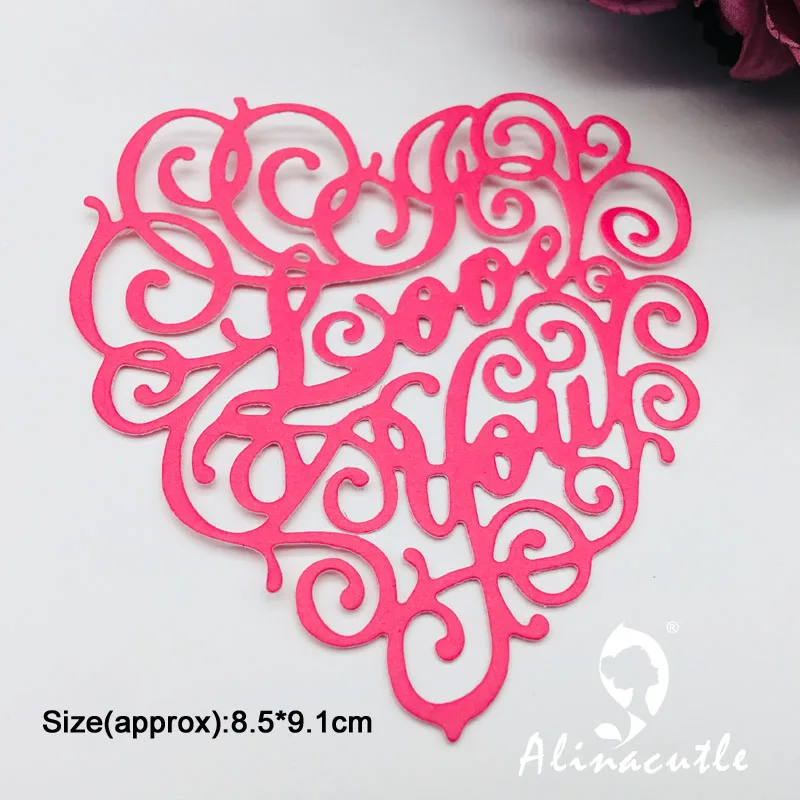 Металлическая высечка милое сердце День Святого Валентина сделай сам