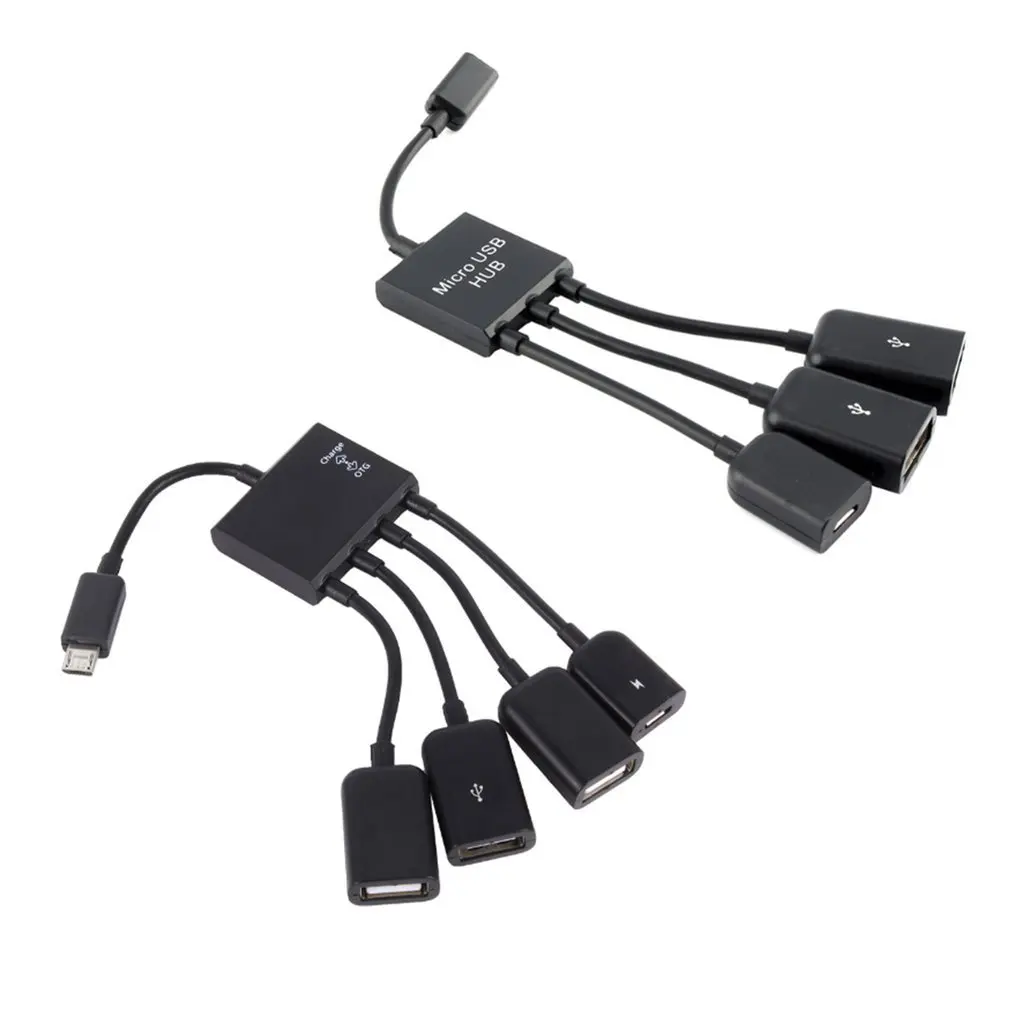 Кабель концентратор с разъемом Micro USB для зарядки OTG 3/4 порта адаптер смартфонов