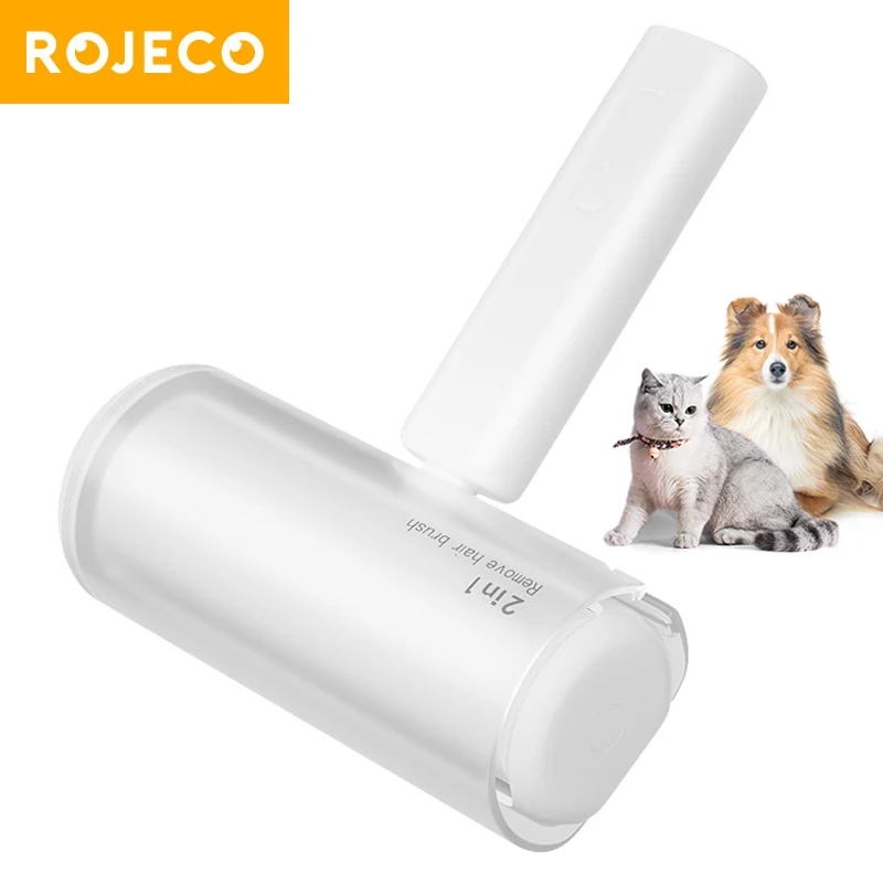 

ROJECO 2 in 1 Pet Dog Hair Remover Roller Lint Professional Cat Hair Brush For Dogs Comb Self-cleaning Pet Cat Hairbrush Removal