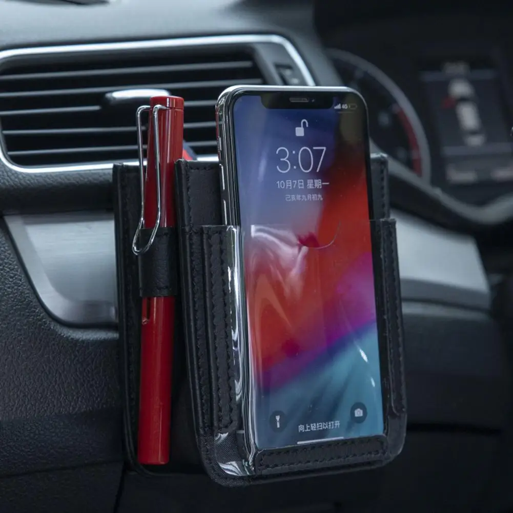 

Car Air Vent Storage Bag Multifunctional Strong Automotive Mobile Phone Storage Pouch 4 Pockets Organizer