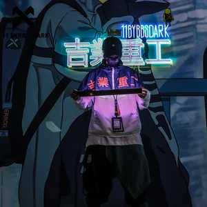 Куртка-карго 11bybb's DARK в стиле пэчворк, уличная одежда, тактический функциональный пуловер, осенняя ветровка с капюшоном в стиле Харадзюку