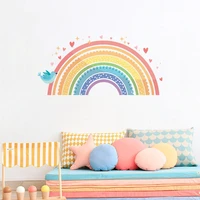 cartoon lace rainbow wall sticker child kids room bedroom background wallpaper art decals for home beautify decoration stickers