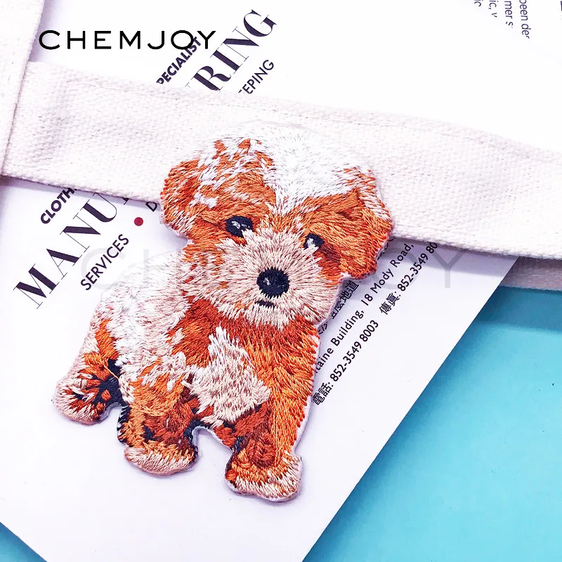 Cute Dog Embroidery Patch for Clothing Iron on Jacket Patches Sewing Applique Clothes Stickers Cartoon Anime Badge Backpacks | Дом и сад