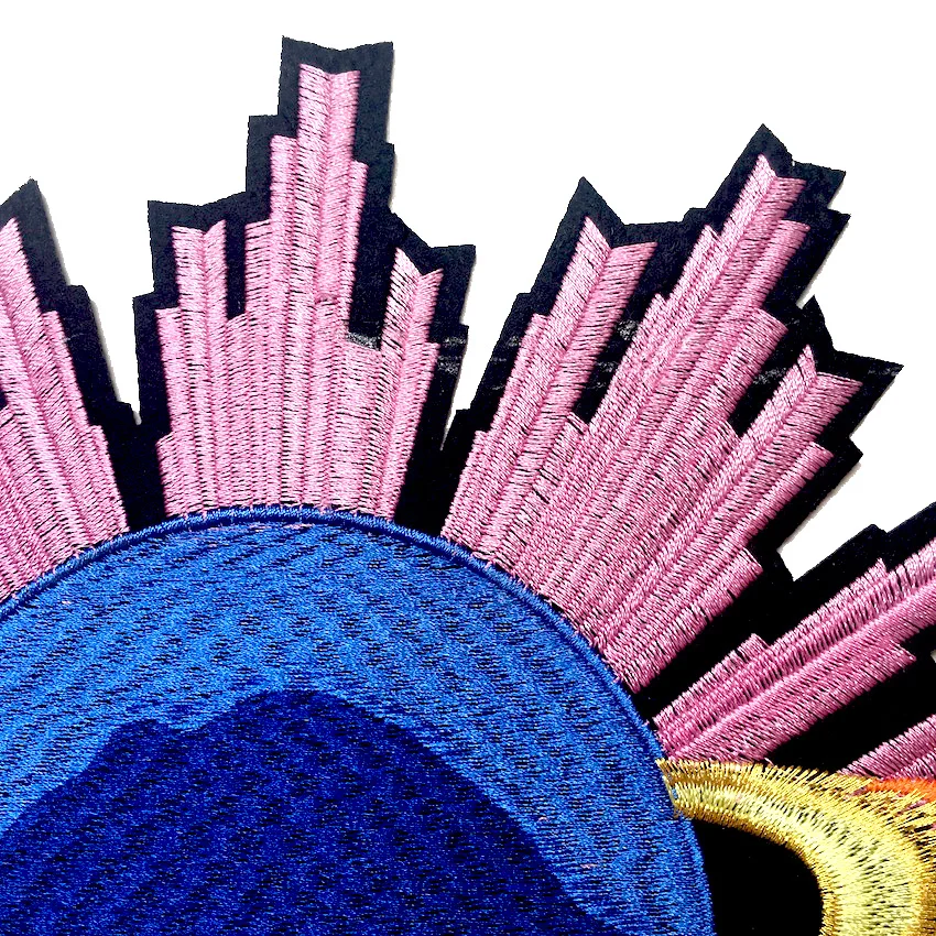 1 шт. хорошее качество Красочный космический корабль вышитая аппликация утюгом