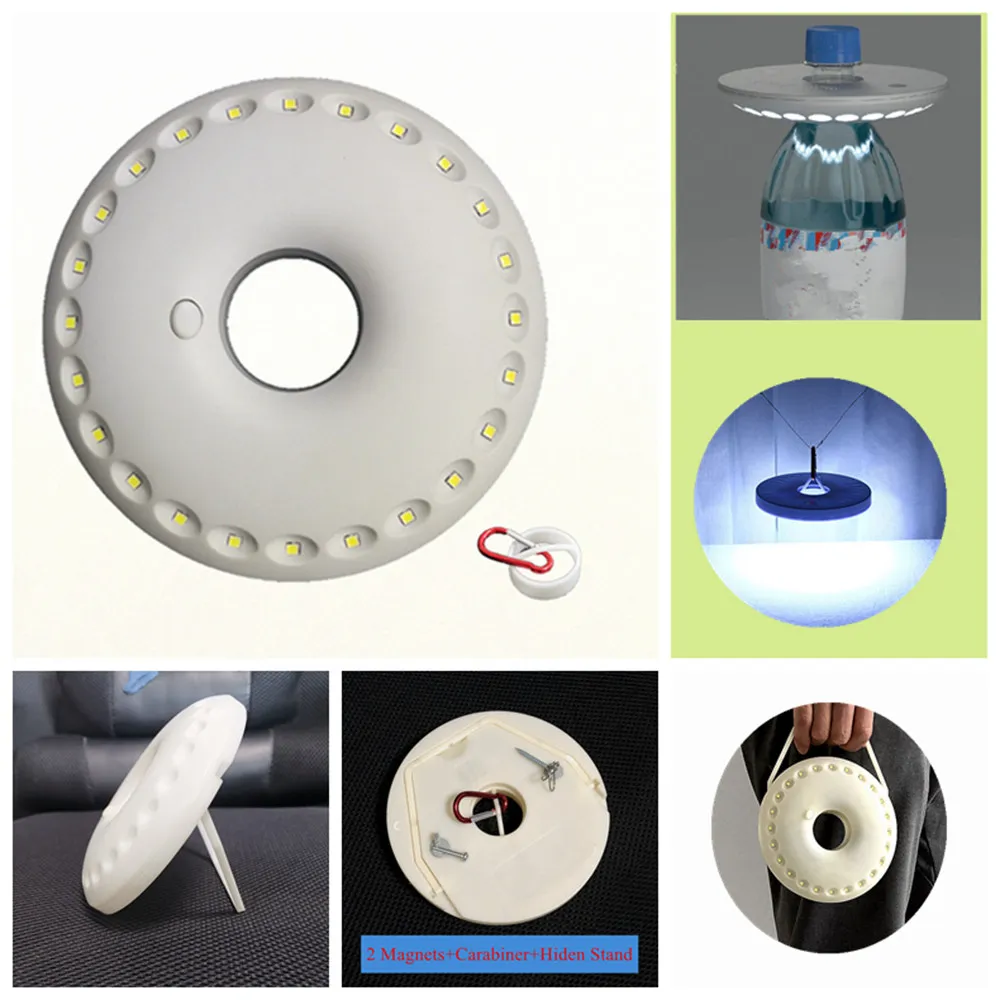 24 LED Портативный походный фонарь 48 Светодиодный AA батарея магнит карабин KB501 подвесная Палатка лампа KB60 НЛО белый флаг светильник 21 COB круглой формы - Мощность в ваттах: 24 LED