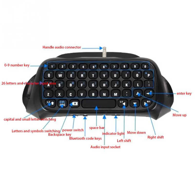Bkscy игровая клавиатура Мини Bluetooth Беспроводная Клавиатура Chatpad идеально подходит