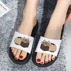 Шлепанцы женские с мультяшным принтом, Симпатичные сандалии в стиле Харадзюку, летние Тапочки