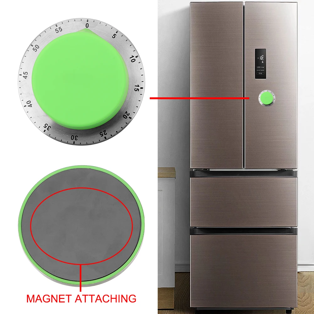 

Stainless Steel Kitchen Timer Clock 60 Minutes Baking Countdown Time Timer with Magnetic Base Kitchen Cooking Tools