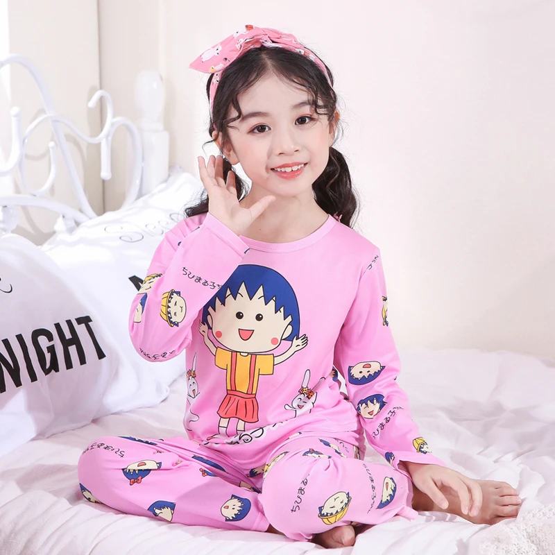 Пижамный костюм для девочек весенний детский пижамный комплект с героями