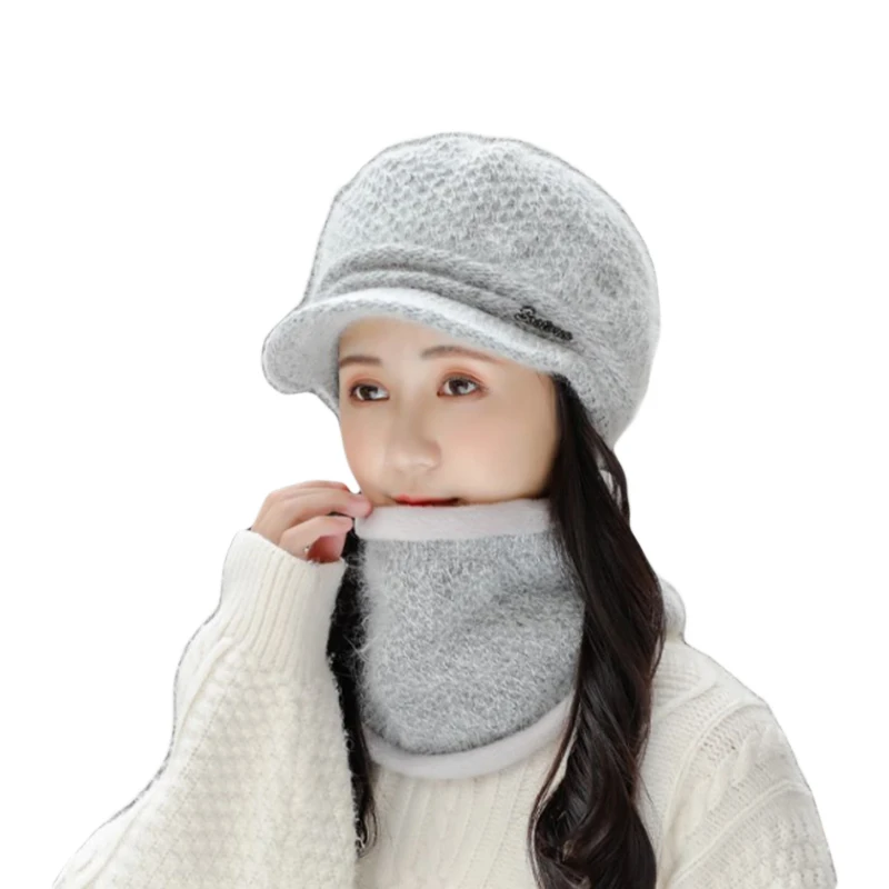 

Fashion Winter Skullies Beanies Knitted Hat Scarf Female Winter Hats For Women Baggy Girls Warm Thicken Caps Brand Hats