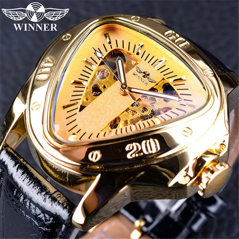 

Men's New Fashion Watch Triangle Large Dial Casual Hollow Business Men's Automatic Mechanical Watch No Packaging WA341
