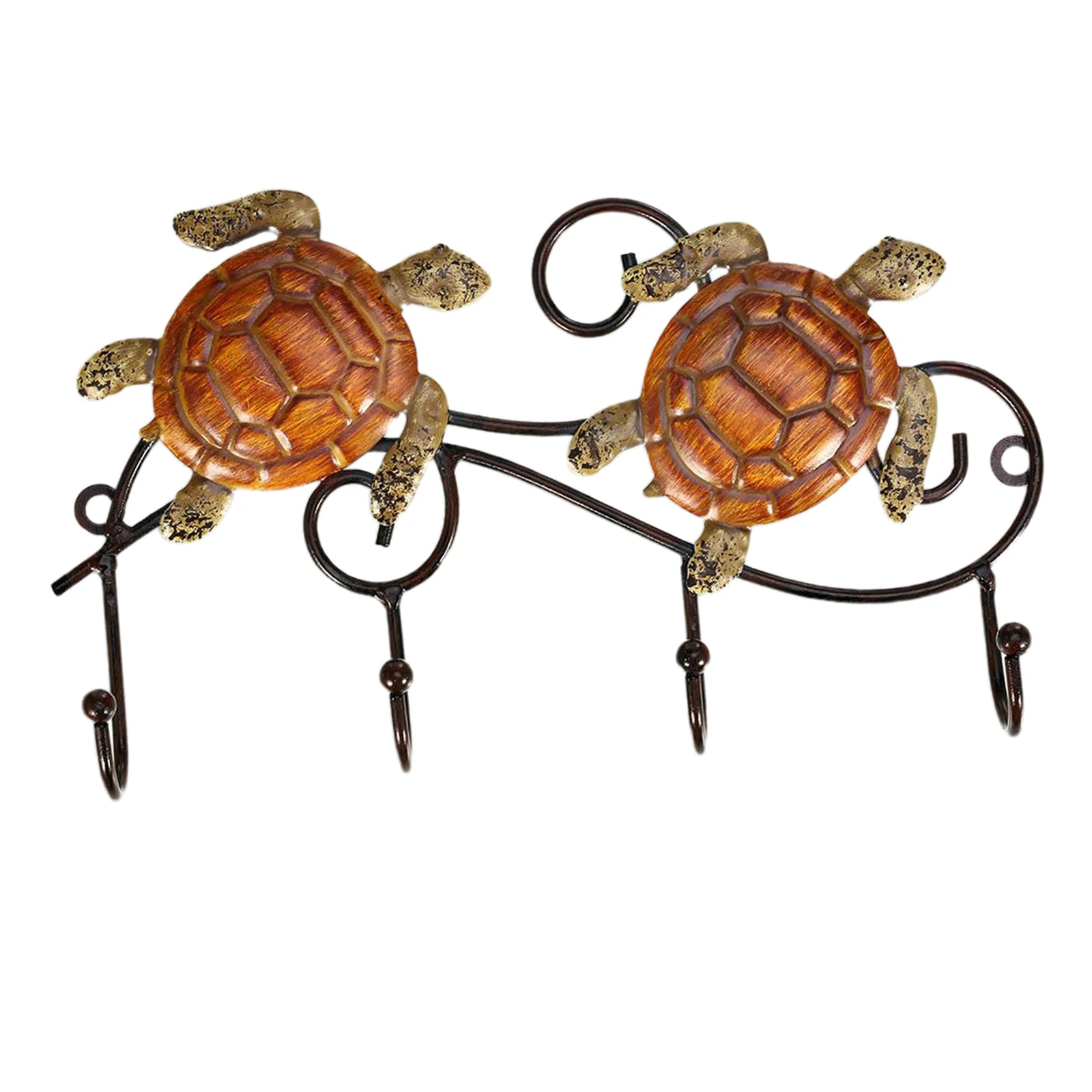 

Tortoise Iron Key Rack Holder Organizer Wall-Mounted 4 Hooks Home Storage Hanger