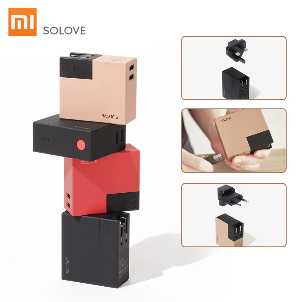 Xiaomi SOLOVE портативное зарядное устройство для путешествий W2 складной