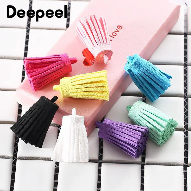 

100pcs Deepeel 3cm Colourful Suede Tassel Bags Ornament Pendants Coin Purse Decoration Hanging DIY Jewelry Accessories BF822