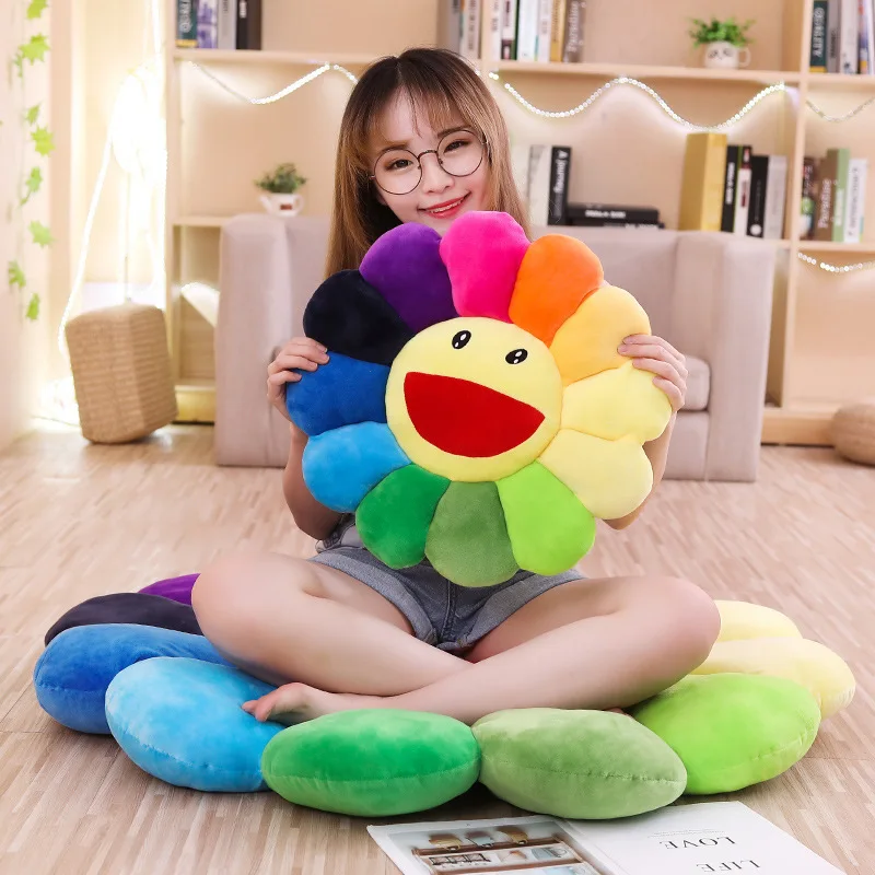 

Цветная подсолнухая двухцветная Подушка Кукла Подушка плюшевая игрушка кукла подушка