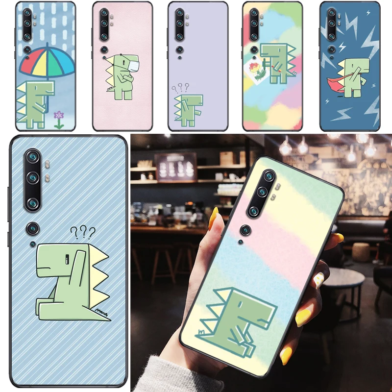 

Cute Couples Dinosaur Funny Flowers Color Painting Phone Case For Xiaomi Mi CC9 Pro CC9e Coque Carcasa Cases Back Cover