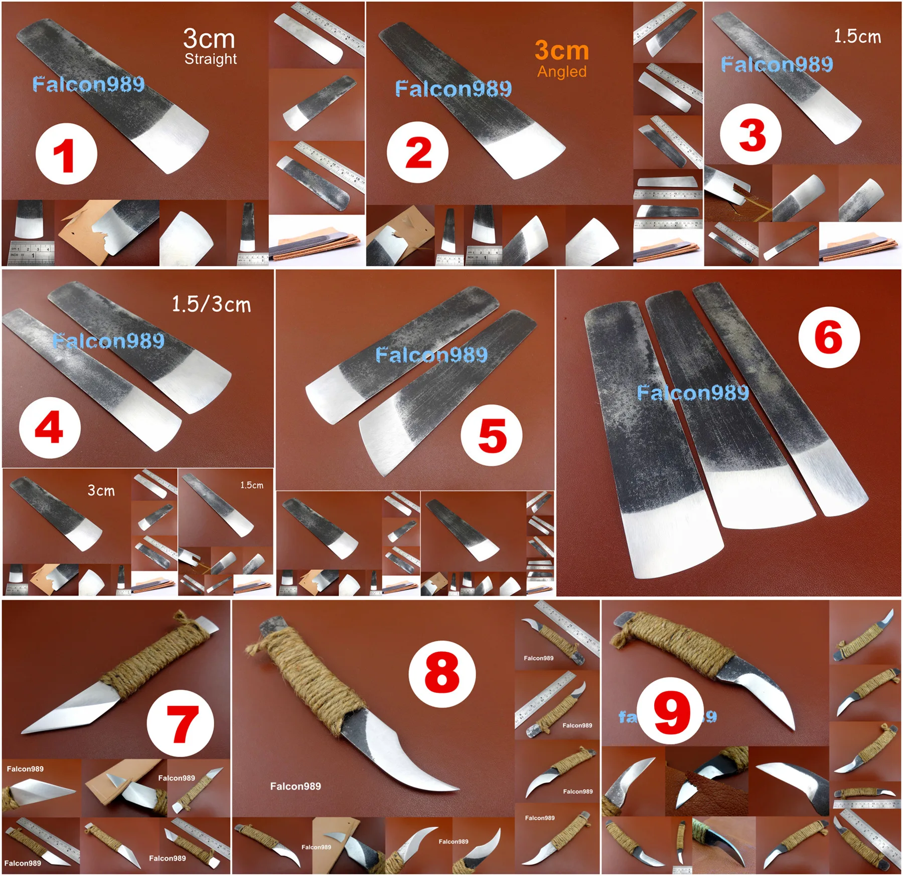 9 видов кожевенного ремесла швейцарская сталь универсальный нож Skiver отделка