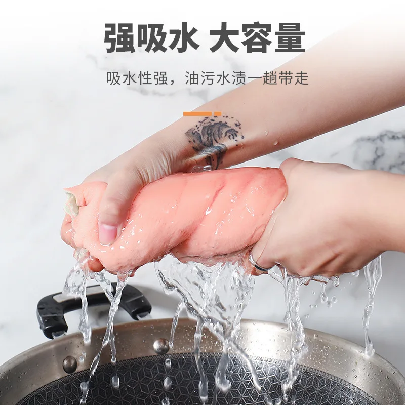 Утолщенная ткань для мытья посуды кухонная Ткань очистки воды домашняя без масла