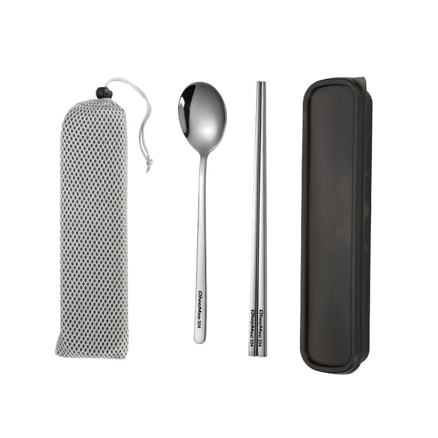 Портативный набор столовых приборов из нержавеющей стали 304 посуды для пикника