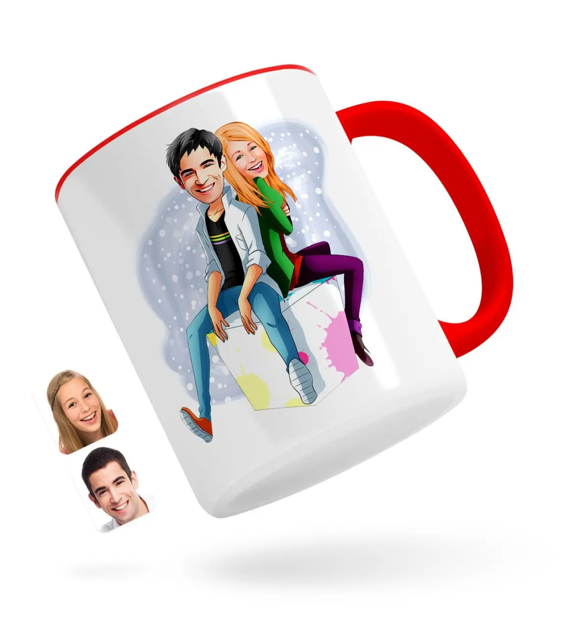 

Персонализированные Валентина карикатура Красного кружка Bardak-35