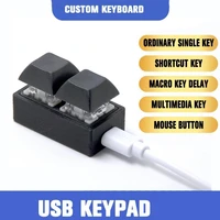 usb keypad mini 2 key mechanical keyboard custom shortcut key for audio game copy paste keys for office shortcut