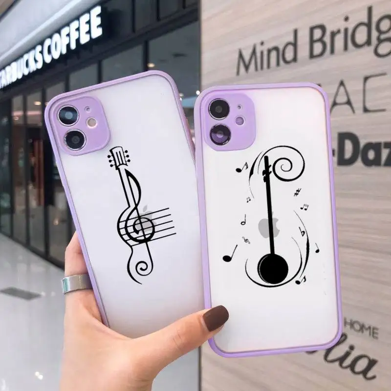 

música nota art design logo Phone Case matte transparent For iphone 7 8 11 12 plus mini x xs xr pro max cover
