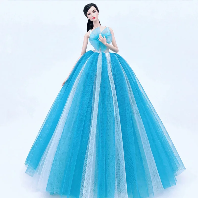 Кружевная Модная Кукла с градиентом белая розовая синяя Одежда для куклы Барби