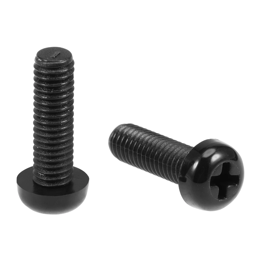 

uxcell 50Pcs M6x20mm Threaded Nylon Phillips Cross Pan Head Machine Screws Bolts Black