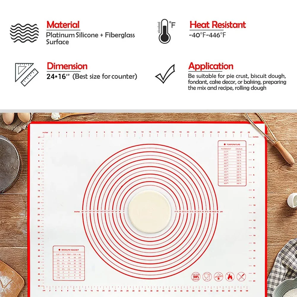 60x40 см силиконовый коврик для выпечки из бисфенола А раскатки теста пиццы